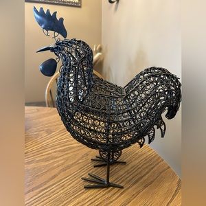 Farm rooster - metal farmhouse basket home decor